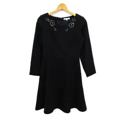 プロポーションボディ ドレッシング ワンピース トップス 長袖  刺繍 レディース 3サイズ ブラック PROPORTION BODY DRESSING 【中古】