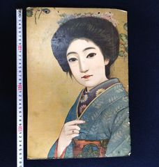 戦前 石版刷◆引札◆美人画 和装 ポスター 広告 宣伝 チラシ 明治時代 刷物 歴史資料 アンティーク コレクション 骨董 古美術 和本 古書