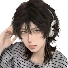 【数量限定】メンズ ショート ウィッグ 【理想×似合わせ】小顔 ウルフカット ウルフウィッグ かつら 黒 男装ウィッグ ストレート フルウィッグ Sofeiyan 自然 普段使い イメチェン 男女兼用 耐熱 wig ウィッグネット付 (ブラックブラウン)