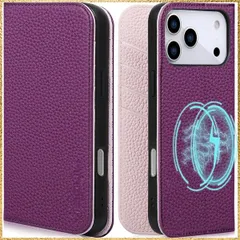 ☆彡送料無料でお届け☆彡Color:パープル・ピック「ライチ紋」 VISOUL iPhone 17 Pro Max 対応 ケース 手帳型 本革 アイフォン17 プロマックス 手帳型ケース MagSafe対応 スマホケース レザー カード収納 携帯カバー 横置き