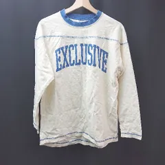 ◇ coen オーバーサイズ ラウンドネック カジュアル おしゃれ 長袖 tシャツ サイズF クリーム レディース E  【1310050031961】