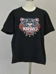 ケンゾー KENZO Tシャツ/カットソー 虎 刺繍 半袖 Lサイズ ブラック ポルトガル製 レディース j_p F-S4482