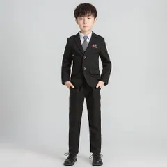 ☆ ブラック ☆ 140cm ☆ 男の子スーツ フォーマル 4点セット pmyf35 キッズ フォーマル 男の子 子ども服 タキシード キッズスーツ おしゃれ ワイシャツ ズボン 4点セット 男の子スーツ 入学式 卒園式 結婚式 発表会 紳士風 七五三 お受験