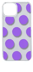 【新品未使用】iPhone14 アイフォン14 クリア ハードケース ドット柄 水玉 (パープル) スマホケース カバー cl-ip14-dotbig-08