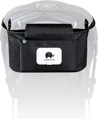 KahiLi ベビーカーバッグ 大容量 ベビーカー用バッグ バギーバッグ ウエットティッシュ入れ付き おしり拭きポーチ付き ドリンクホルダー 簡単取り付け 多用途小物入れ おしゃれ 2way 肩掛けバッグ ブラック