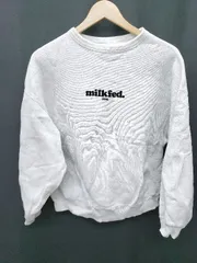 ◇ MILKFED. ミルクフェド　×　Champion チャンピオン 裏起毛 長袖 トレーナー サイズM グレー　ホワイト レディース P  【1407100032723】