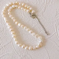 〈a22〉淡水パール ネックレス シルバー silver 韓国 人気 ゴージャス