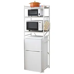 【送料無料】山善(YAMAZEN) レンジラック (冷蔵庫ラック) 小型冷蔵庫対応(幅59.5×奥行41.5×高さ180cm) 棚板