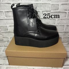 endevice 厚底ブーツ 25cm ブラック レディース レースアップ モード系 防水