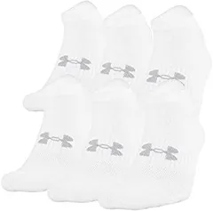 Under Armour Training Cotton No Show Socks 6-Pair White 2 Shoe Size: Mens 12-16