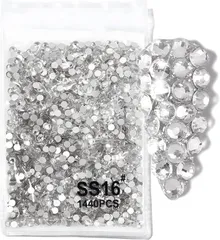 COLORBIRD ラインストーン ガラス製 ネイルパーツ クリアー 4.0mm 1440個(クリアー 4.0mm 1440個)