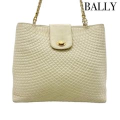 バリー BALLY  ハンドバッグ キルティング レザー ベージュ BALLY バリー キルティング チェーン ショルダーバッグ トート
