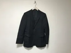 本物コムサメンCOMMECAMENウールシルクシャドーストライプ柄テーラードジャケット長袖サーフアメカジミリタリースケーターストリートビジネススーツパーティードレスゴルフメンズ黒ブラック46M