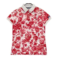 サイズ：2 MASTER BUNNY EDITION マスターバニーエディション  半袖ポロシャツ 花 総柄 レッド系 [240101498193] ゴルフウェア レディース ストスト