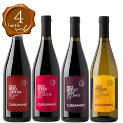 [4本セット] クズマーノ モノヴァリエターリ シリーズ 4種飲み比べセット 750ml×4本 ネーロ ダヴォラ＆シラー＆メルロ＆インソリア