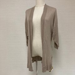 新品タグ付き　Samansa Mos2（サマンサモスモス）コットンバンブーリネンガウンカーディガン　ベージュ　Fサイズ