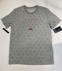 大処分★ナイキメンズ総柄Tシャツ★Lサイズグレー