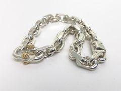 ※ナオ様専用【管理番号61】 美品 TIFFANY＆Co. ティファニー  メイカーズ ナローチェーン コンビ ブレス SV925×K18 サイズ約17.5㎝