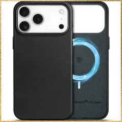 ☆彡送料無料でお届け☆彡Color:くろ黒 SHIELDON iPhone 17ProMax 対応 ベーシックケース 本革レザー 6.9インチ 5G 薄型 ワイヤレス充電対応 磁気充電可 背面保護 軽量 滑り止め 指紋防止 耐久性 カメラ保護 携帯便利 アイホ