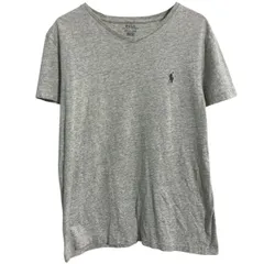 POLO RALPH LAUREN 半袖 ロゴTシャツ S グレー ポロラルフローレン Ｖネック 夏 古着卸 アメリカ仕入 a703-6720