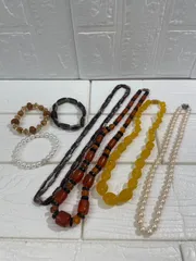 I【まとめ売り】石付アクセサリー 7点まとめ ネックレス ブレスレット レディース オシャレ