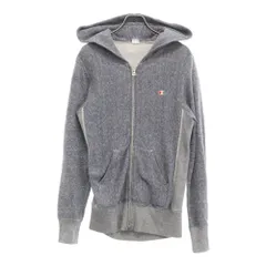 CHAMPION (チャンピオン) ×NANAMICA ナナミカ ワンポイントロゴ刺繍 ジップアップ スウェットパーカー フーディー ブルー CHS2002