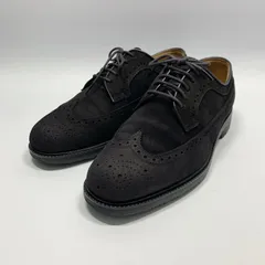 美品〇 REGAL リーガル スエード ドレスシューズ ウィングチップ ブラック 24.5 黒 レザー
