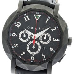 グラフ GRAFF 5500HV/CG42DLCB クロノグラフ トライアングル エメラルド 自動巻き メンズ極美品_892563