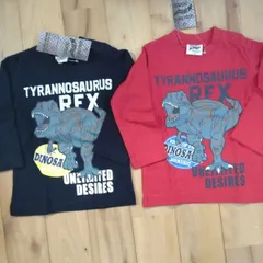 702 80cm KID BOW ロンt 長袖Tシャツ2枚セット新品未使用品 怪獣　恐竜