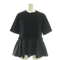 ボールジー BALLSEY トゥモローランド 24SS ジャージコンビ ペプラムプルオーバートップス カットソー 半袖 36 黒 ブラック /AT ■OS