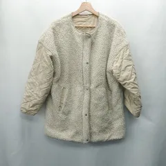 ◇ ⊇ rectangle レクタングル リバーシブル 長袖 キルティングコート サイズF ベージュ レディース E  【1409240051633】