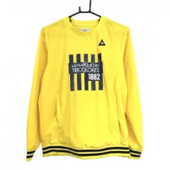 【美品】ルコックゴルフ スニード イエロー×ネイビー 薄手 ブルゾン 袖口・裾ライン  レディース M ゴルフウェア le coq sportif