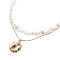 【ゴールド×アソート】[Cream dot. クリームドット公式] ネックレス レディース 2点セット 金属アレルギー ニッケルフリー ショート スネークチェーン パール クラフト調 取り外し 3way 大人 シンプル 