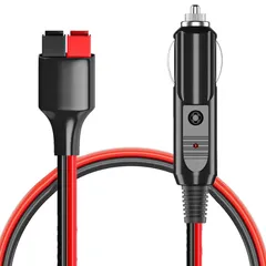 【在庫処分】ソーラーコネクタる ポータブル電源用ソーラーケーブル 100cm 太陽光発電用機器・部材 シガーソケットからアンダーソンポート 24V車載シガーソケット充電ケーブル 12V