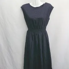 ◇ ⊂ NATURAL BEAUTY BASIC ナチュラルビューティーベーシック 膝下丈 ワンピース サイズS ブラック系 レディース E  【1411280029282】