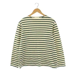 フォークアンドスプーン FORK&SPOON 24SS ボートネックボーダー Tシャツ カットソー 長袖 3 アイボリー グリーン /DF ■OS ■SH