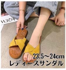 サンダル イエロー レディース フラット ぺたんこ 歩きやすい かわいい 黄色