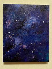 【絵画no.181】絵画原画　アート　抽象画　夜空　宇宙　現代アート　キャンバス　ドローイング