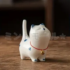 猫 磁器 テーブルトップ 装飾品 手作り製品 手描き 家庭用インテリア 猫 家具 インテリア小物 置物
