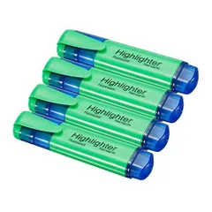 PATIKIL 蛍光ペン 4個 水性ブロードチップ 書きマーカーペン オフィス 家庭 日常使用 グリーン