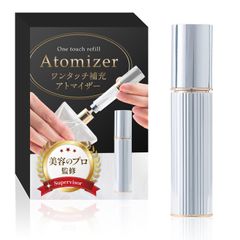 アトマイザー 香水入れ （5ml）【美容のプロ監修ｘ日本メーカー】簡単ワンタッチ補充ｘ漏れにくい2重構造ｘ持ち運びしやすい口紅サイズ (シルバー)【430】