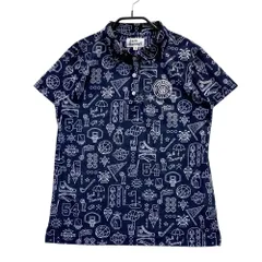 サイズ：1 JACK BUNNY ジャックバニー  半袖ポロシャツ サンプル品 総柄 ネイビー系 [240101523766] ゴルフウェア レディース ストスト