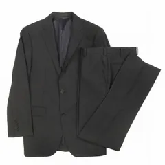 美品 バーバリーブラックレーベル BURBERRY BLACK LABEL ウール ストライプ セット スーツ テーラード ジャケット ブレザー 2B スラックス テーパード パンツ サイズ36R 黒 ブラック メンズ/9/☆K20