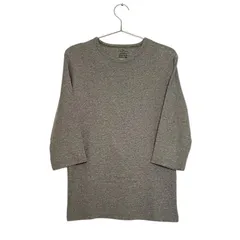 【GLOBAL WORK】 七分袖Tシャツ｜Mサイズ｜レディース｜グレー｜シンプルデザイン・綿100％・柔らかタッチ