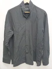 ◇ nano universe ナノ ユニバース 開襟 シンプル 長袖 シャツ サイズM ブラック メンズ E  【1406180054830】