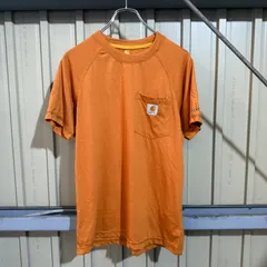 416 carhartt 半袖 ポケットTシャツ S オレンジオークル カーハート フォースコットン ワーク 古着卸 アメリカ仕入