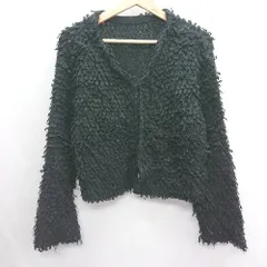 ◇ ⊇ mystic ミスティック 長袖 ループニットカーディガン サイズF ブラック レディース E  【1409240019282】