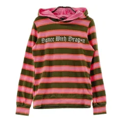 サイズ：2 DANCE WITH DRAGON ダンスウィズドラゴン  フード付 長袖Tシャツ ボーダー柄 ピンク系 [240101382318]# ゴルフウェア レディース ストスト