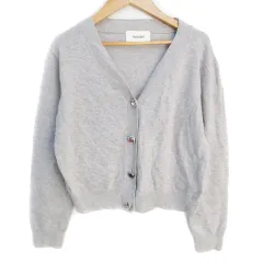 スナイデル snidel ニットカーディガン ショート丈 Vネック F 杢グレー /FF35