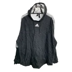 adidas ロゴ パーカー 2XLサイズ アディダス ブラック 古着卸 アメリカ仕入 t2411-3839